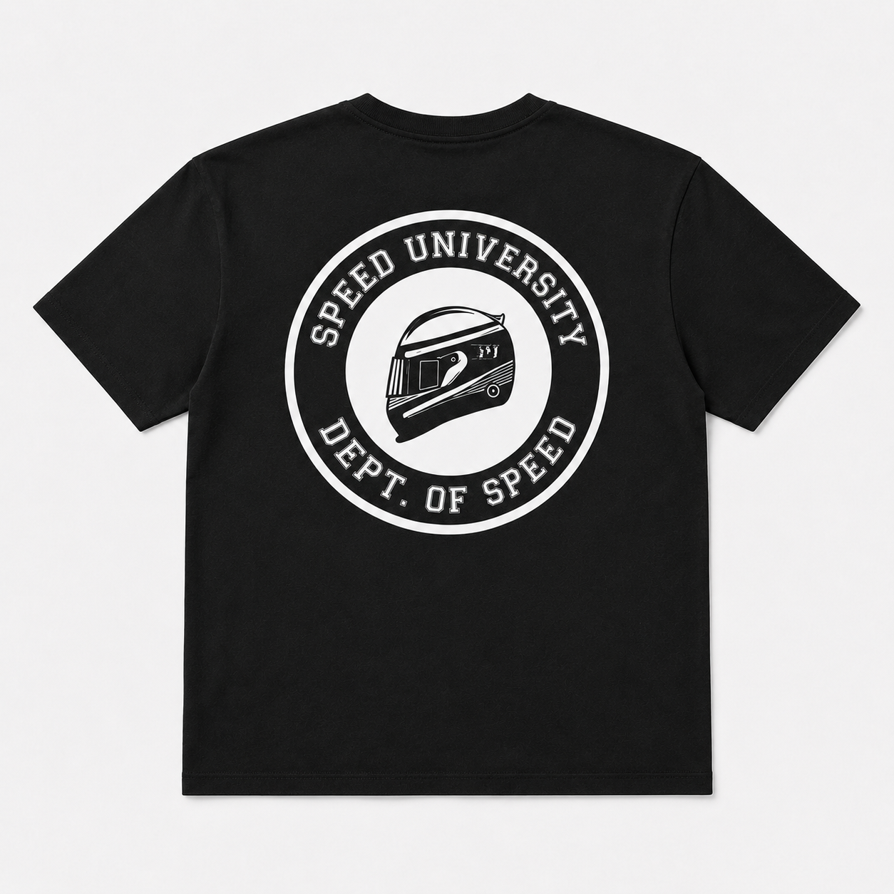 Speed University Dept of Speed black T-shirt back print