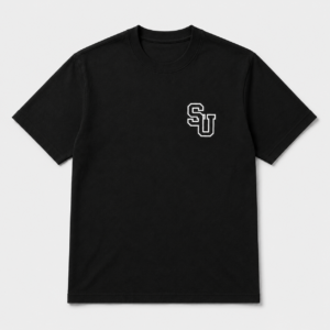 Speed University Helmet Dept of Speed black T-shirt front view