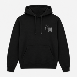 Speed University SU Graphics black hoodie front view
