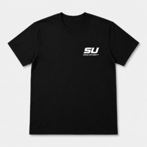 Speed University SU Graphics black T-shirt front view