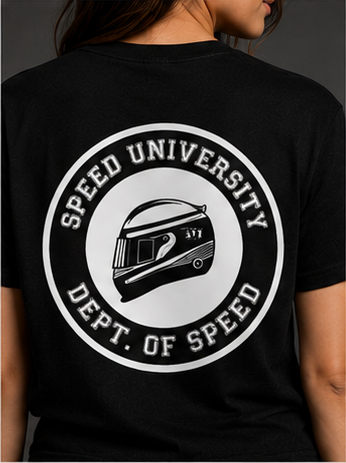 Speed University Women’s Helmet Black T-Shirt - Image 4