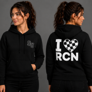 Speed University Women’s I Love Racing Black Hoodie