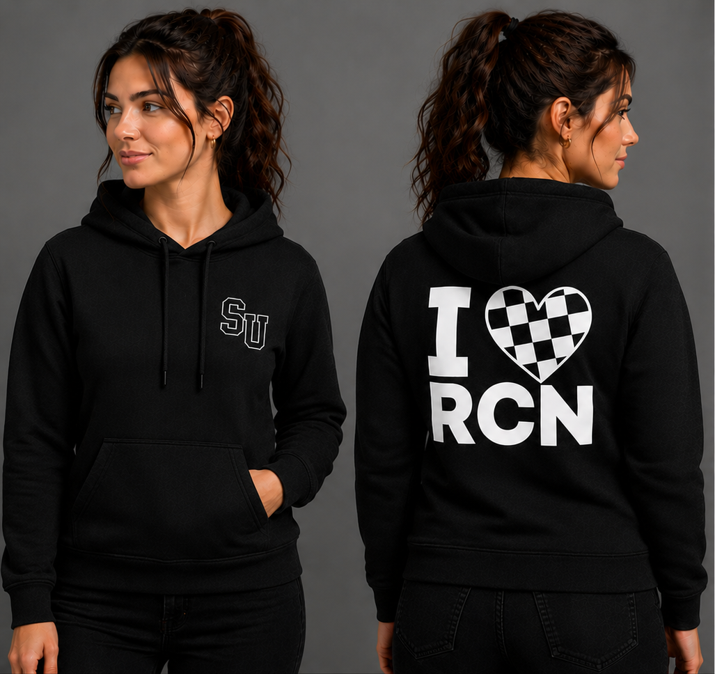 Speed University Women’s I Love Racing Black Hoodie