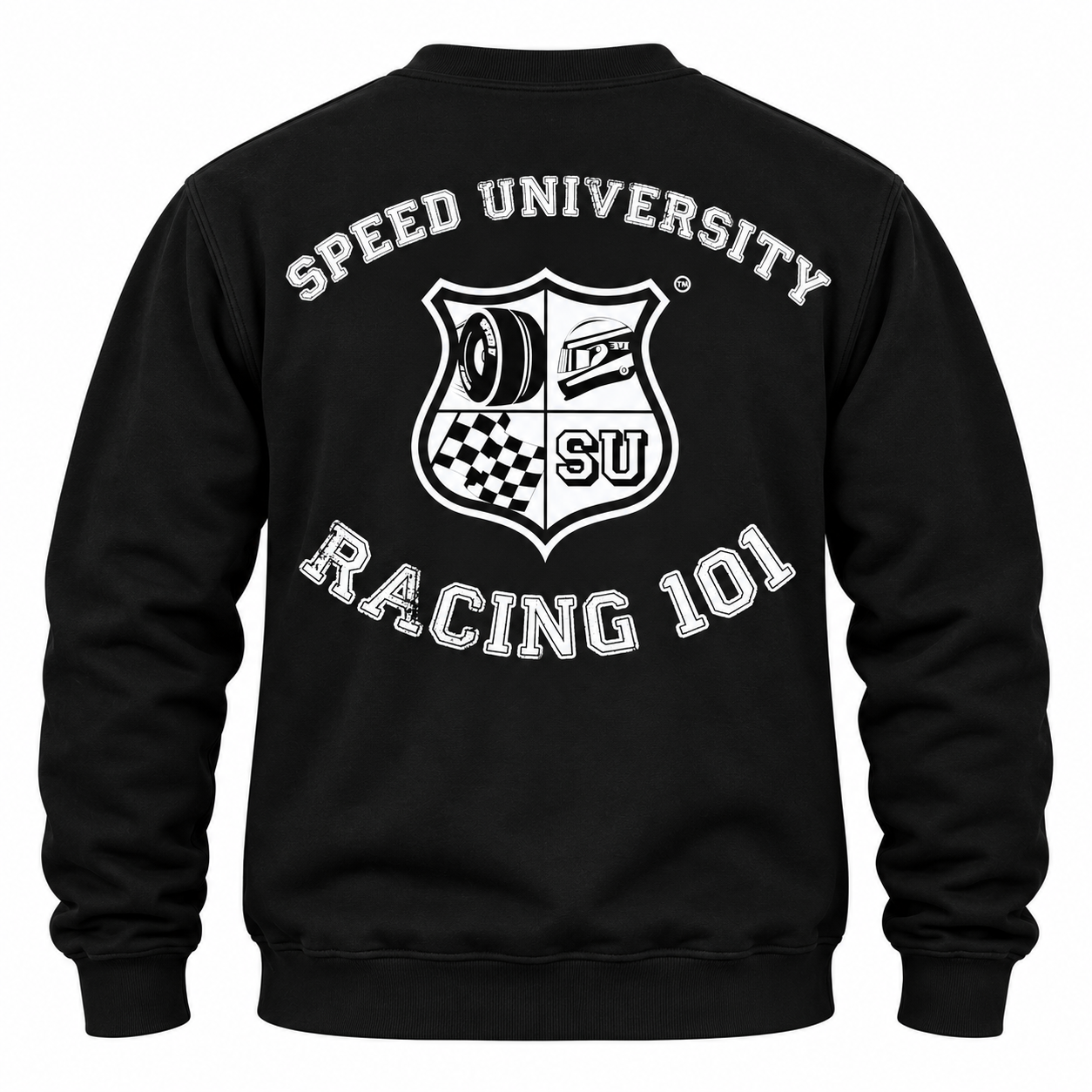 Speed University Mens Racing 101 Black Sweatshirt - Image 5