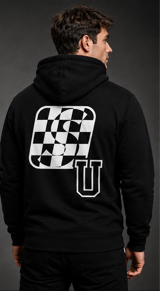 Speed University Mens Speed U Graphic Black Hoodie