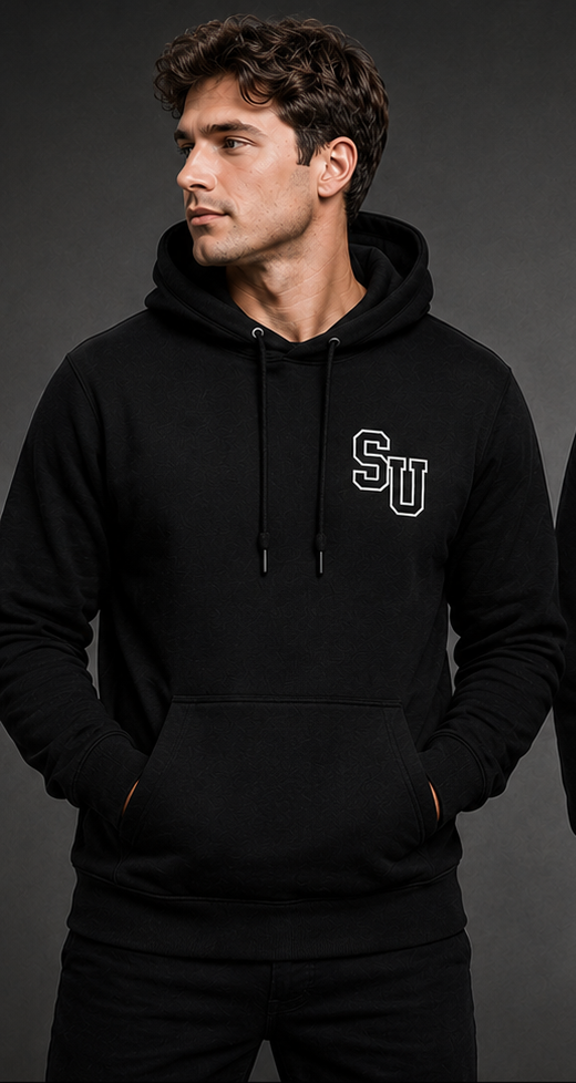 Speed University Mens Speed U Graphic Black Hoodie - Image 4