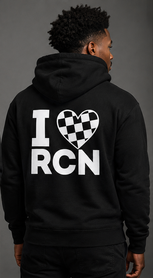 Speed University Mens I Love Racing Black Hoodie - Image 3