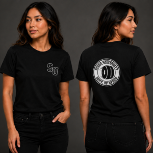 Speed University Women’s Dept. of Speed Wheel Black T-Shirt