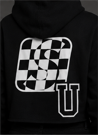 Speed University Women’s SU Graphics Cropped Hoodie back view
