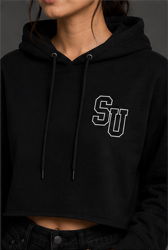 Speed University Women’s SU Graphics Cropped Hoodie front view