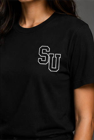 Speed University Women’s SU Graphics Black T-Shirt front view