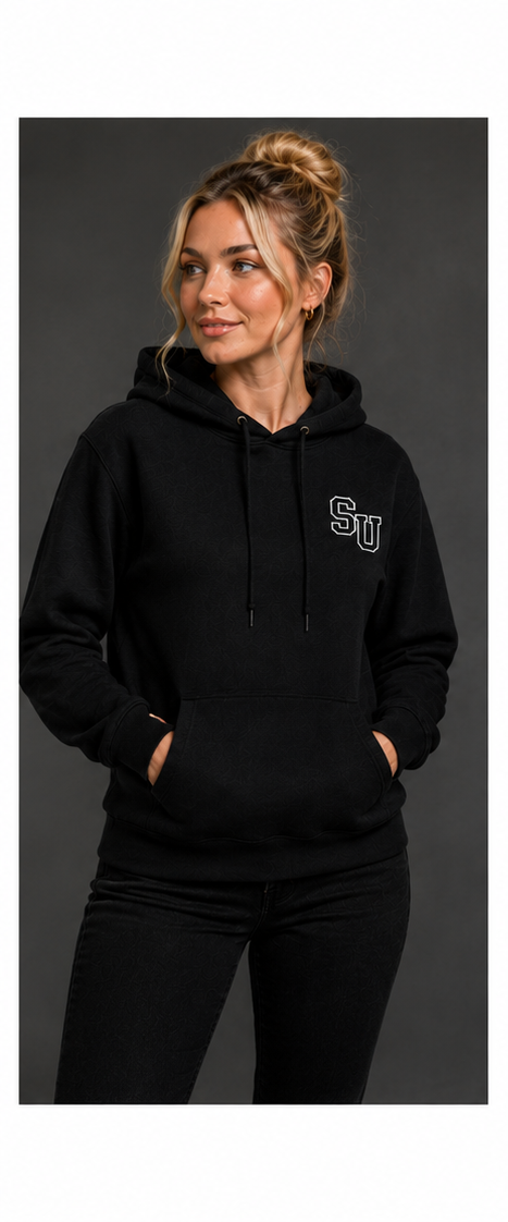 Speed University Women’s Dept. of Speed Wheel Black Hoodie - Image 3